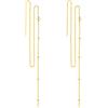 SLUYNZ 925 Argento Stella Lunga Penzolare Orecchini Catena per Donne Ragazze Adolescenti Linea Orecchini Nappa Catena (B-Gold Plated)