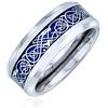 Bling Jewelry Blu Argento Tono Nodo Celtico Drago Intarsio Coppie Titanium Wedding Band Anelli Per Gli Uomini Per Le Donne Comfort Fit 8Mm
