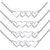 FOCALOOK Collana Donna con cuore, collana in acciaio inossidabile,2/3/4 pezzi collana amicizia, ciondolo cuore con confezione regalo