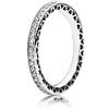 PANDORA Signature Anello con cuore brillante in argento con zirconia cubica trasparente, 50