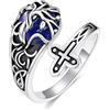 ROMANTICWORK Anello regolabile per pollice da donna, in argento Sterling 925, con albero della vita, regolabile, opale, turchese, agata muschiata, pietra di luna, regalo per donna, 7, metallo prezioso