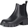 Athlefit Stivaletti Chelsea da donna, alla moda, suola a capocorda, tacco grosso, senza lacci, elastici alla caviglia, Nero, 7 US