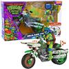 TEENAGE MUTANT NINJA Giochi Preziosi, Tartarughe Ninja 2023 Caos Mutante, Moto con Funzione Combattimento E Personaggio Leonardo Incluso, Compatibile Con Tutti I Personaggi Base, Per Bambini a Partire DaI 4 Anni