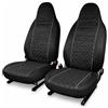 Auto Accessori Lupex - LS03 Coprisedili Smart Fortwo 450 451 453 - Anteriori con Poggiatesta Integrato - Airbag Compatibili - Tessuto Deluxe Gabardine (Nero)