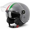 VINZ Neiva Casco Jet Doppia Visiera VIntage | Casco Scooter / Moto| Bandiera Italiana | Donna E Uomo | Certificato ECE 22.06 | nelle taglie dalla XS-XXL - Grigio - M (57 - 58 cm)