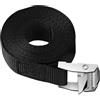 LiJuanWang Cinghia di ancoraggio 5 m,Cinghia di fissaggio larga 25 mm,Cinghie a Cricchetto con Fibbia,Professionali Cinghie di Carico Regolabili per Kayak,Tavola da Surf,Canoa,Bici(nero)