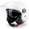VINZ Tobia Casco Jet Doppia Visiera VIntage | Casco Scooter / Moto Donna E Uomo | Certificato ECE 22.06 | nelle taglie dalla XS-XXL - Bianco