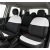 Auto Accessori Lupex | Coprisedili Auto Compatibili con Panda dal 2012 a oggi, Made in Italy, Protezioni Sedili Anteriore e Posteriore in Policotone (Bianco - Nero, Schienale Posteriore Intero)