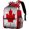 ZORE_FINE5 Zaini da viaggio per il tempo libero, bandiera del Canada Grunge Maple Leaf Rosso Bianco Nero Borse con portabottiglie per ragazze ragazzi