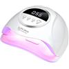 DMJWAN Lampada UV LED 320W 72 LED per Unghie, Sensore Automatico, 4 Timer, Asciugatura Rapida per Mani e Piedi