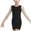 Prime fashions Body senza maniche per bambini, per danza, ginnastica, nuoto, body in PE, Nero , 11-12 Years