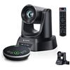 TONGVEO Telecamera per conferenze PTZ 4K KI con altoparlante Bluetooth e microfono, zoom ottico 20x, USB 3.0, HDMI, LAN, PoE, ideale per chiesa, riunioni e streaming live