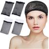 Larrel 4 pezzi di retina per parrucche, extra grande, in nylon, per capelli lunghi, spessi, colore nero