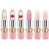 HOPHAT rossetti in gelatina di fiori temperatura magica balsamo per le labbra che cambia colore idratante a lunga durata set di trucco per rossetto in gelatina di fiori di aloe vera (6 PCS SetB)