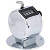VBESTLIFE Vbest Life Contatore Manuale in Metallo da 4 Cifre per Golf, Sport e Allenamento - Contatore Digitale Portatile con Base in Acciaio Inossidabile per Conteggio Punti, Colpi e Round