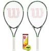 Racketworld Wilson Tour Slam - Racchetta da tennis doppia e 3 palline da tennis