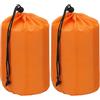 PATIKIL Sacco per Oggetti, 2 Pezzi 13 x 25 Cm Impermeabile Sacco da Magazzino Esterno Portatile Cordino Chiusura A Polsino Leggero per Campeggio Escursioni Viaggi, Arancione