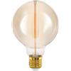 Eglo Lampadina LED E27 a intensità variabile, dimmerabile tramite interruttore, forma vintage sfera, color ambra, 2 watt, 100 lumen, luce bianca calda, 1800 K, Edison G95, Ø 9,5 cm