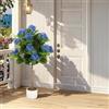 GarveeLife Albero di ortensia artificiale 95 cm in vaso, 9 fiori blu realistici, vaso nero per soggiorno, ufficio, decorazione di interni