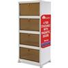 dbest products Quik Box Sport - Contenitori impilabili a 4 ripiani con porta magnetica, organizer pieghevole, contenitore pieghevole, per camera da letto, soggiorno, cucina, dormitori, case organizzate, scatole