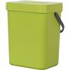 EKO Puro - Mini bidone della spazzatura da parete con coperchio, secchio per rifiuti alimentari da interni, 3 l, cestino piccolo da appendere per cucina (verde)