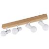 Eglo lampada da soffitto Townshend 3, 4 luci vintage in stile | industrial, lampada retrò in acciaio e legno, bianco, marrone, portalampada E27