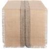 DII - Runner da tavola in tela minerale, con motivo a righe, colore: grigio, 14 x 72 cm