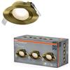 OSRAM Faretto da incasso a LED Spot Set CCT orientabile in ottone, set di 3 faretti da soffitto, cambio colore, Click-CCT, 2700-6500K