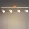 M Ledme - Lampada da soffitto serie Wood, 4 lampadine Gu10, per uso interno asciutto IP20, applicabile a bagno, soggiorno, camera da letto e cucina (Lampadina non inclusa)