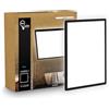 B.K.Licht - Pannello LED piatto con illuminazione indiretta, luce bianco neutro, protezione IP44, plafoniera bagno, plafoniera cucina, lampadario, lampada soffito, 42 x 42 x 3 cm, nero