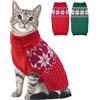 Katzinst Maglione caldo per cani e gatti di piccola e media taglia, pullover invernale per animali domestici (M, rosso)