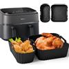 2 Stampini In Silicone Per Airfryer Philips Dual Basket Serie 3000 (6L/3L) - Accessori Riutilizzabili Per NA350/00, NA350/03 - 2