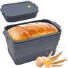Yunkctuk Stampo Pane in Cassetta in Silicone con Coperchio, Stampo Plumcake Flessibile Antiaderente Senza BPA, Teglia per Toast Pieghevole Resistente al Calore per Torta, Forno, Microonde (23×13 cm)