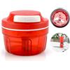 DAWRIS Taglia-cipolle manuale rosso, tritacipolle con corda