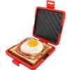 SENECESLI Macchina per Toast per Microonde, Macchina per Sandwich con Pressa per Panini, Vassoio Antiaderente per Griglia per Microonde, Tostapane per Microonde con Cinghie in Silicone