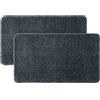 MIULEE Tappeto Moderno Salotto 2 Pezzi Tappeto da Bagno Assorbente Antiscivolo con Tappeti ad alta Idroscopicità in Microfibra Morbido per Camera da letto Cucina Ingresso 40X60 CM Grigio Scuro