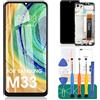 SRJTEK AMOLED per Samsung Galaxy M33 Schermo di ricambio per display LCD Samsung M33 per SM-M336B SM-M336BU Parti di ricambio per assemblaggio touchscreen digitalizzatore con cornice (Non TFT)