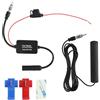 JiaHeHe Antenna auto con amplificatore universale 12 V, autoradio FM AM DAB con cavo da 300 cm, amplificatore antenna auto con adattatore DIN e filtro rumore MMIC, antenna parabrezza, autoradio per auto