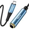 Tisino Adattatore per cuffie USB C da 1/4(0,2 m), 384 kHz/32 bit Cavo adattatore da USB C a jack stereo TRS da 6,35 mm per smartphone, laptop, amplificatori, mixer, home theater, cuffie da 6,35 mm