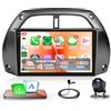 Rimoody 4G+128G Wireless Carplay Android Autoradio per Toyota RAV4 2001-2006 9 Pollici Incell Touchscreen Autoradio con Android Auto GPS Navi WiFi Mirror Link Bluetooth FM/RDS EQ/USB/SWC Telecamera Posteriore