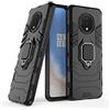 MaiJin LuluMain Compatibile con OnePlus 7T Cover, Custodia Armor Anello Cavalletto (Funziona con Il Supporto Magnetico per Auto) Case Paraurti per OnePlus7T (Nero)