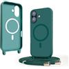 VAVAVOOMY Cover Compatible con iPhone 17 rimovibile custodia in silicone,Custodia con Regolabile Collana per Cordino Collana Verde