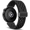 MaEiol 18mm Cinturino Silicone per Huawei Watch GT 6/5/4 41mm / Huawei Watch 5/GT 5 Pro 42mm / Garmin Venu 4 /Venu 3S 41mm /Forerunner 265S, Cinturino Traspirante Sportivo Magnetica - Nero