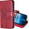 KANVOOS Cover per Huawei P10 Lite, Custodia a Libro in Pelle PU con Silicone TPU, Antiurto Flip Portafoglio per Huawei P10 Lite (Rosso)