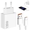 Seefey Caricabatterie per Xiaomi 120w con Cavo USB-C 2M 6A, Bianco Caricabatterie Telefono per XiaoMi 14 13 12s Pro Lite Redmi Note K60 K50 12 11 Pro Plus, Può essere utilizzato per altre marche