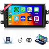 Rimoody 2+64G Android Autoradio per Suzuki SX4 2006-2013 Fiat Sedici 2005-2014 Carplay Android Auto, Rimoody 9 Pollici 2.5D Touchscreen Auto Radio con GPS Navi Bluetooth FM RDS WiFi EQ Telecamera Posteriore