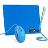 SOONGO Tappetino Mouse Mouse cablato Luce Lettura USB 3 in 1 Imposta Lampada Da Lettura USB Base in Gomma Antiscivolo PC/Laptop Blu By