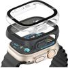 aceyoon 2 Pezzi Cover per Apple Watch Ultra/Ultra 2 49mm Vetro Temperato Pellicola Protettiva Protezione Dello Schermo PC Rigido Custodia Protettiva Ultrasottile (Trasparente e Nero)