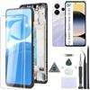 RongZy LCD Schermo per Xiaomi Redmi Note 14 4G Display di Ricambio Touch Screen Digitizer Parti di Riparazione per Redmi Note 14 4G 24117RN76E LCD Display con Strumenti(Nero con Cornice)
