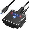 FIDECO Adattatore IDE/SATA USB 3.0, Convertitore per HDD/SSD 2,5 o 3,5 SATA/IDE, Supporto per Clonazione Offline